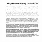 the lottery essay